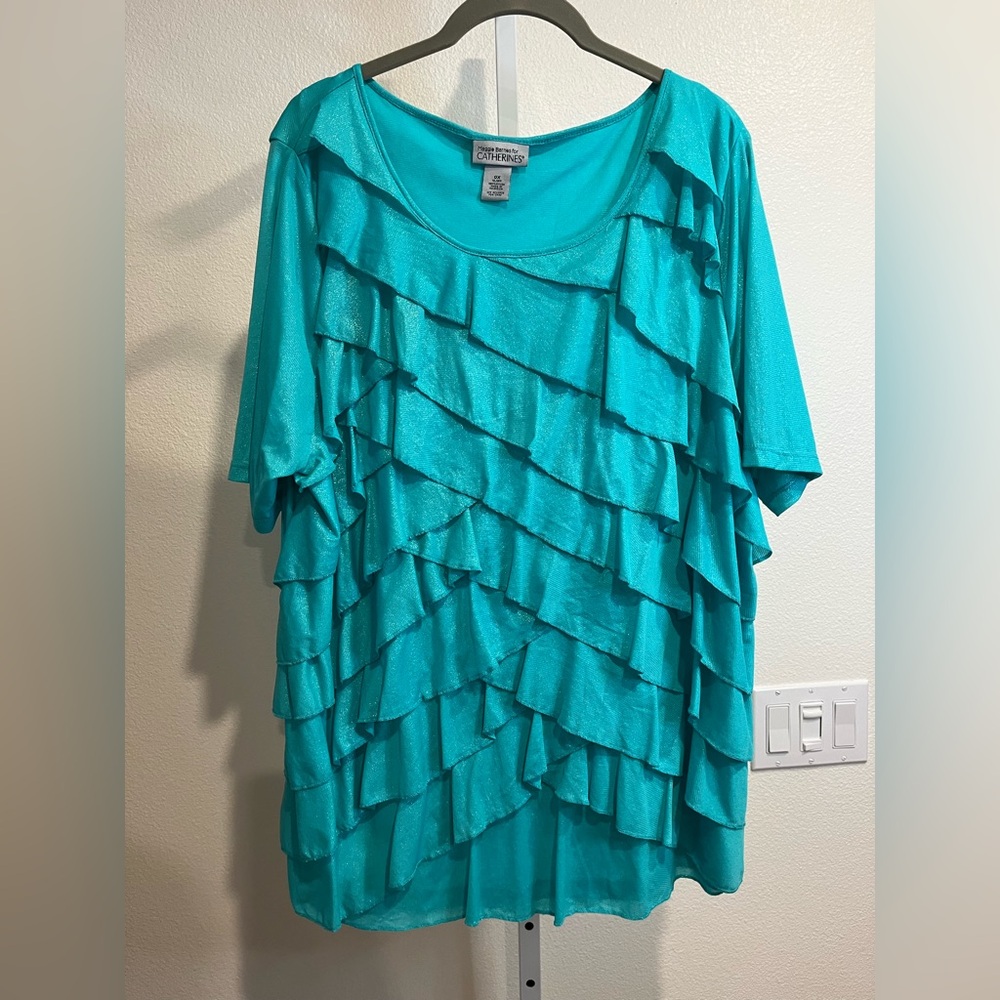Catherines Turquoise Layered Blouse